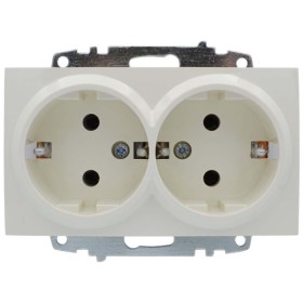Розетка ELBI ZENA кремовая 2-я с заземлением без рамки ( 609-010300-907 )