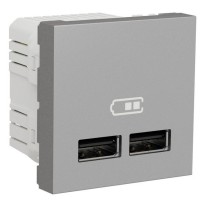 Подвійна USB розетка Schneider Electric NU341830 2.1А 2М (алюміній)