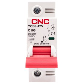 Автоматичний вимикач CNC YCB9-125 1Р 100А 10kA C