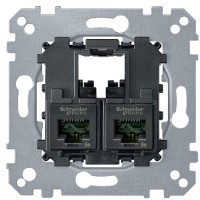 Механізм комп'ютерної розетки RJ-45 2-П cat.5e UTP Merten, MTN4575-0002