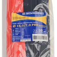 Набор разноцветных термоусадочных трубок Аско-Укрем PRO Ø 14/7 (упаковка 30 шт.)