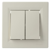 Перемикач 2-клавішний кремовий Asfora, EPH0600123