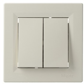 Перемикач 2-клавішний кремовий Asfora, EPH0600123