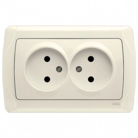 Розетка двойная, кремовая VIKO Carmen