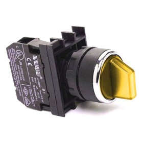 Переключатель на 2 положения EMAS B100SL21S 0-1 без фиксации (1НО) желтый