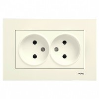 Розетка подвійна кремова, VIKO Karre