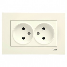 Розетка двойная кремовая, VIKO Karre