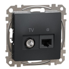 Кінцева TV-розетка Schneider Electric Sedna Design & Elements + RJ45 кат. 6 UTP чорна SDD114469T