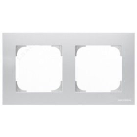Двопостова рамка ABB Sky 8572 PL (срібло)