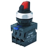 Перемикач Chint NP8-11XD/214 1NO+1NC AC 110В-230В 2 положення з підсвіткою з фіксацією червона IP65 (667150)