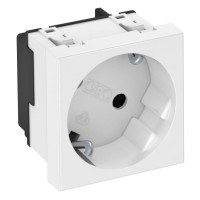 Розетка OBO Bettermann modul 45 з заземленням та шторками 250В 16A 33˚ червона (6120079)