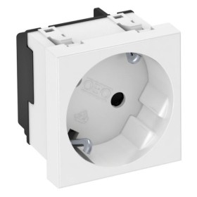 Розетка OBO Bettermann modul 45 з заземленням та шторками 250В 16A 33˚ червона (6120079)