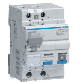 Дифавтомат з дуговим захистом AFDD Hager ARF975D C 25A 1P+N