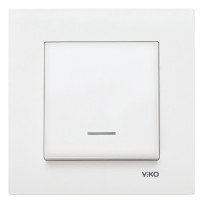 Вимикач 1-клавішний із підсвічуванням білий VIKO Karre