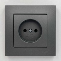 Розетка EL-BI VEGA антрацит матовый 1-я без заземления ( 510-016700-215 )