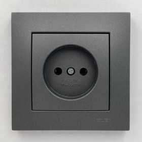 Розетка EL-BI VEGA антрацит матовый 1-я без заземления ( 510-016700-215 )