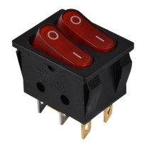 Перемикач TNSy KCD2-5-2101N R+R/B з підсвічуванням червоний (TNSy5500797)