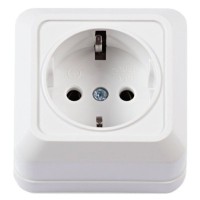 Розетка TNSy Leon с заземлением IP20 белая (TNSy5000061)