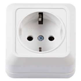 Розетка TNSy Leon с заземлением IP20 белая (TNSy5000061)