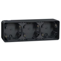 Накладной блок подрозетников на 3 места Schneider Electric MUR37713 IP55 (антрацит)