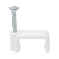 Скоба кабельна 10мм плоска біла СКІМ ( С1221005 )