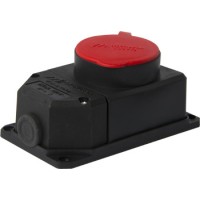 Каучукова стаціонарна розетка E.Next e.socket.rubber.062.16 16А із захисною кришкою (s9100037)