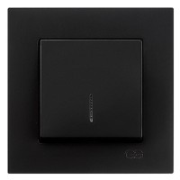 Выключатель 1-клавишный с подсветкой Gunsan Eqona черный