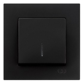Вимикач 1-клавішний із підсвічуванням Gunsan Eqona чорний