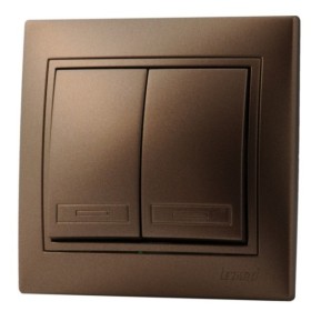 Вимикач 2-кл. світло-коричневий Mira, Lezard