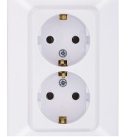Подвійна розетка NE-AD ARAS 93-110-85 з з/к біла