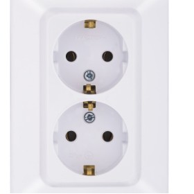 Подвійна розетка NE-AD ARAS 93-110-85 з з/к біла
