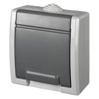 Одномісна розетка Elektro-Plast Aquant 1244-10 (сіра)