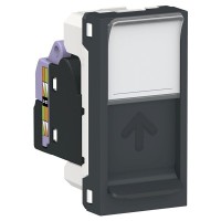 Одинарна комп'ютерна розетка Schneider Electric NU341654 RJ45 cat.6 STP з полем для напису 1М (антрацит)