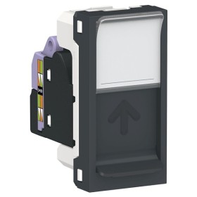 Одинарна комп'ютерна розетка Schneider Electric NU341654 RJ45 cat.6 STP з полем для напису 1М (антрацит)