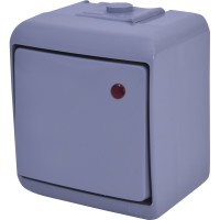 Вимикач 1-клавішний Eti Hermetics VHE-1L-SR IP54 з підсвічуванням сірий (4668066)