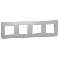 Четырехпостовая рамка Schneider Electric NU200830 (алюминий)