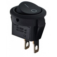 Мініатюрний перемикач Аско-Укрем KCD5-2-101 B/B круглий чорний (A0140040132)