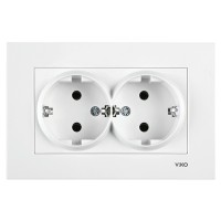 Розетка подвійна біла VIKO Karre