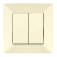 Вимикач 2-клавішний Meridian, кремовий