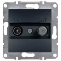 Розетка TV-SAT индивид.1dB без рамки антрацит Asfora, EPH3400471