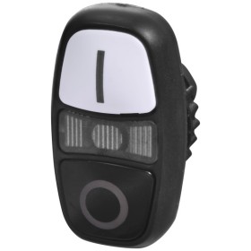 Двойная кнопка-модуль ETI NSE-PB2I/WC-IO с подсветкой «I/0» черная/белая (4774073)