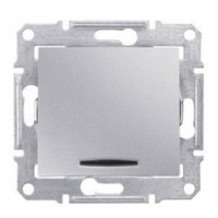 Выключатель 1-клавишный алюмиинй Sedna