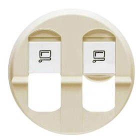 Панель розетки 2xRJ45 кат.6 (для UTP/FTP/SFTP) Legrand Celiane слоновая кость