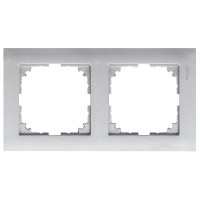 Двухместная рамка Schneider Electric M-PURE MTN4020-3660 алюминий
