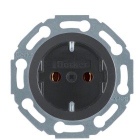 Розетка із з/к чорна Berker 1930/Glas