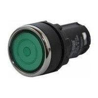 Кнопка моноблочна EMAS MB100FY з фіксацією (1НО) зелена