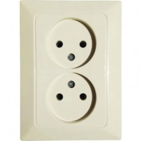 Двойная розетка NE-AD ARAS 93-111-75 кремовая