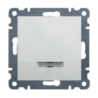 Вимикач 1-клавішний з підсвічуванням, WL0210 Lumina-2, білий, Hager