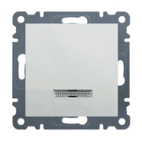 Вимикач 1-клавішний з підсвічуванням, WL0210 Lumina-2, білий, Hager