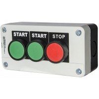 Трехместный пост управления Аско-Укрем XAL-B361Н29 «Старт1-Старт2-Стоп» (A0140020008)